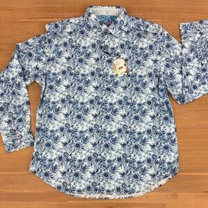 Robert Graham Blue Floral Button Down Shirt